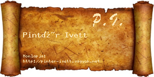 Pintér Ivett névjegykártya